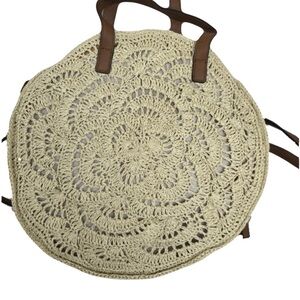 LC Lauren Conrad Cream Crochet Crossbody Bag